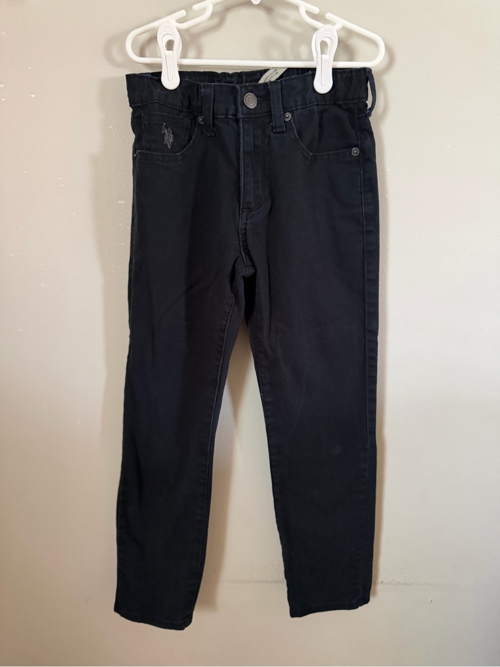 U.S. Polo Assn. Black Boys Size 8 Slim Fit Stretch Denim Jeans 5-Pocket